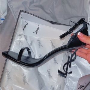 YSL heels all black size 6 never worn
